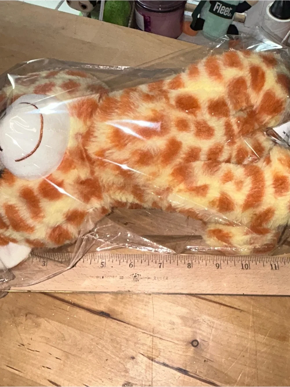Greenbrier Toy Box  Giraffe Plush Stuffed Animal 12” Smiling Rust And Yellow